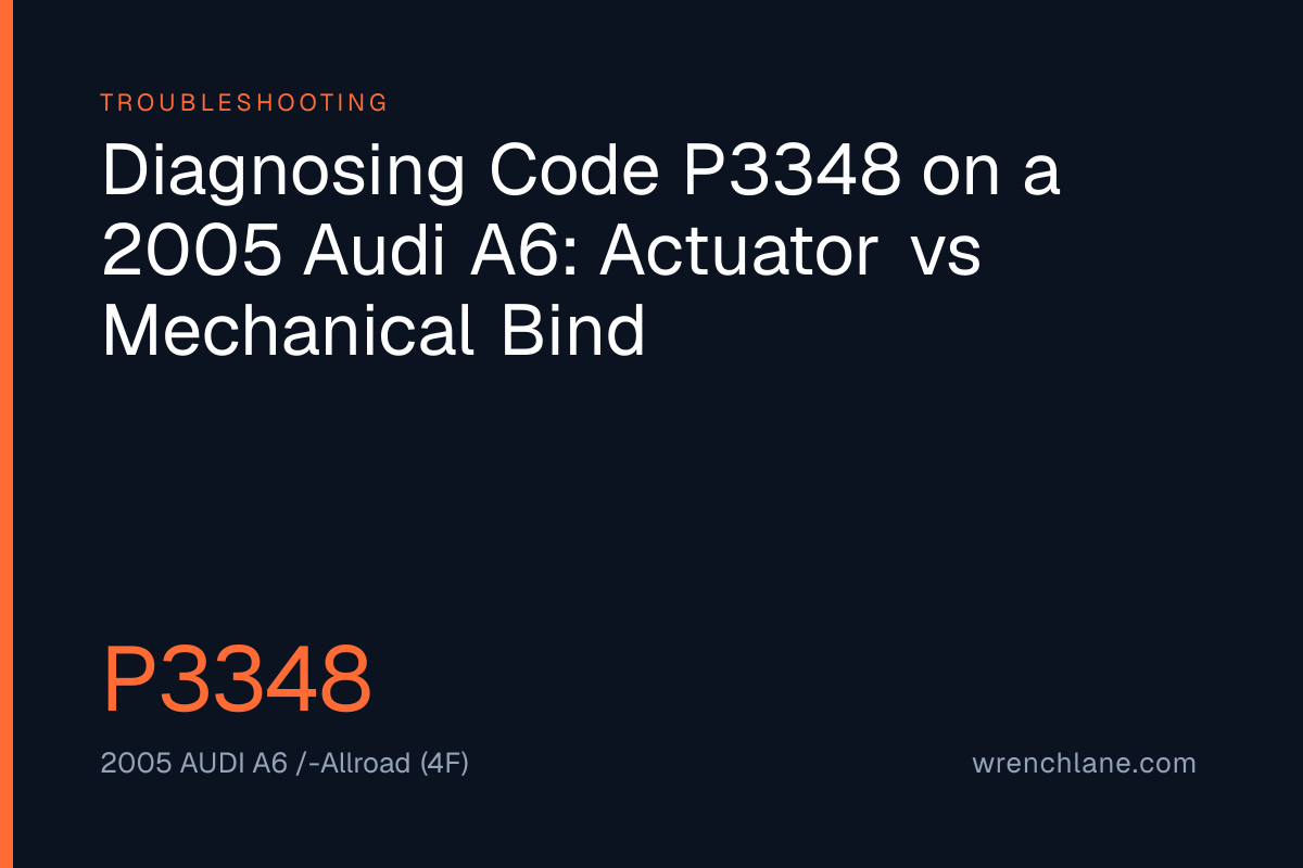 Diagnosing Code P3348 on a 2005 Audi A6: Actuator vs Mechanical Bind
