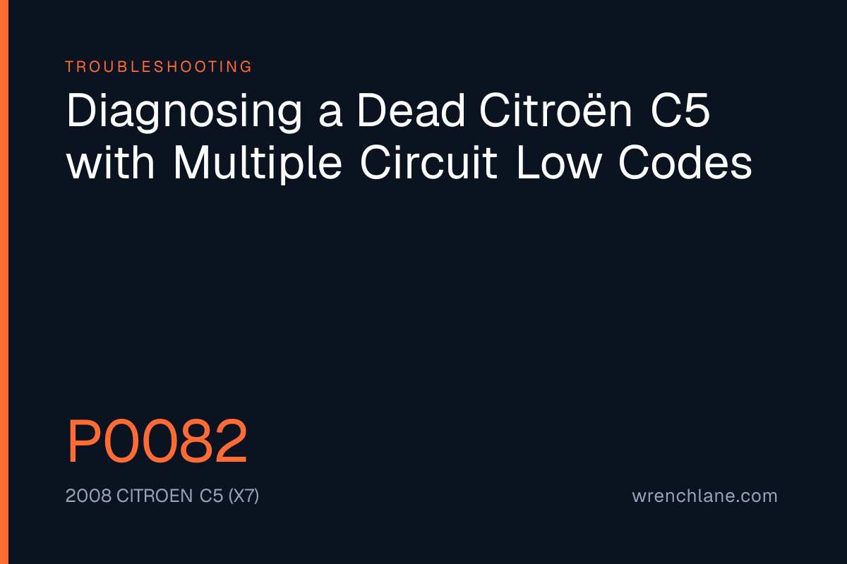 Diagnosing a Dead Citroën C5 with Multiple Circuit Low Codes