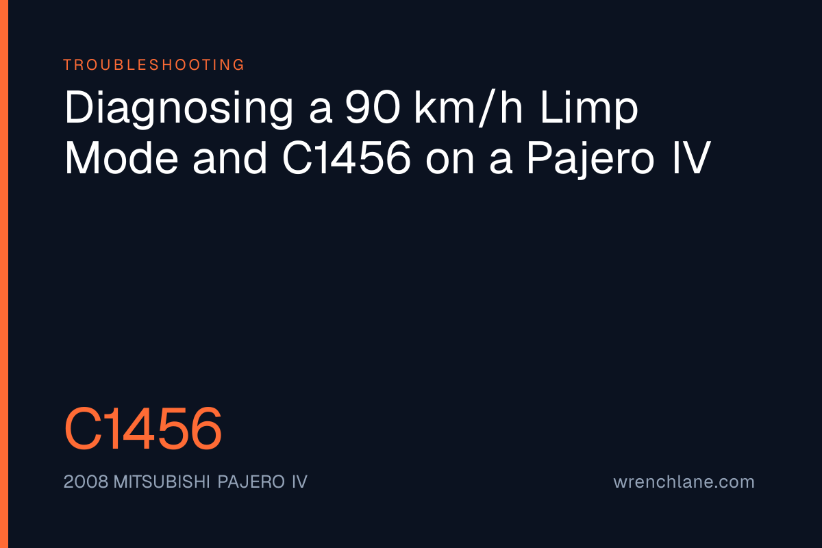 Diagnosing a 90 km/h Limp Mode and C1456 on a Pajero IV