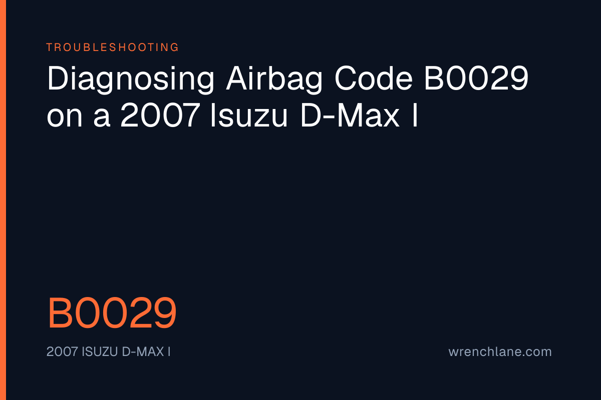 Diagnosing Airbag Code B0029 on a 2007 Isuzu D-Max I