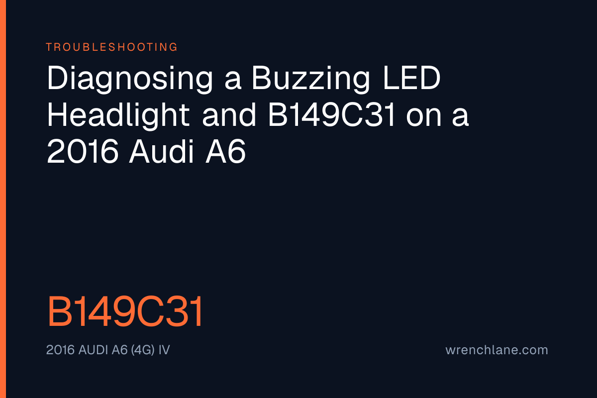 Diagnosing a Buzzing LED Headlight and B149C31 on a 2016 Audi A6