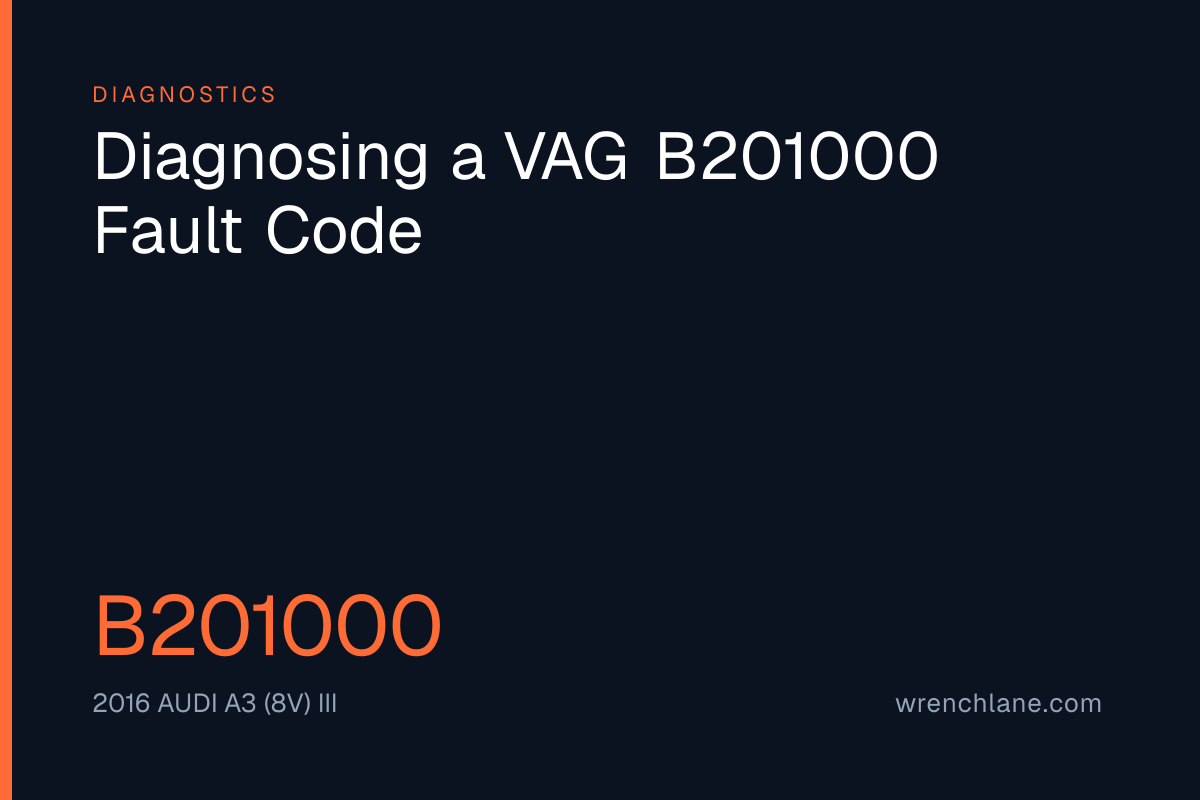 Diagnosing a VAG B201000 Fault Code