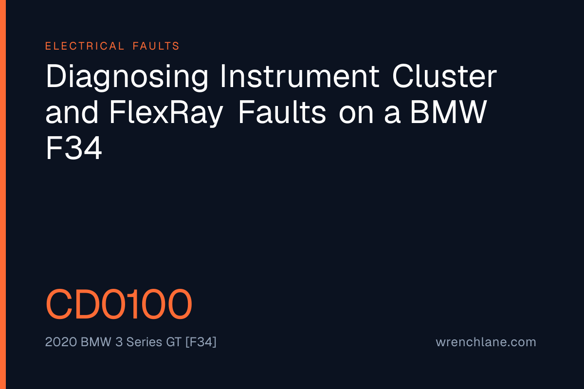 Diagnosing Instrument Cluster and FlexRay Faults on a BMW F34