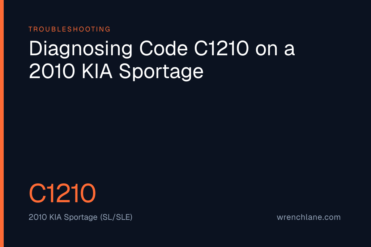 Diagnosing Code C1210 on a 2010 KIA Sportage