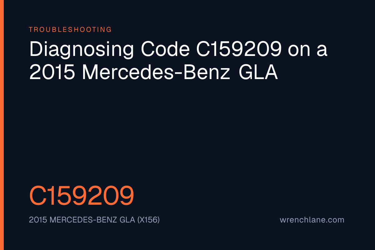 Diagnosing Code C159209 on a 2015 Mercedes-Benz GLA