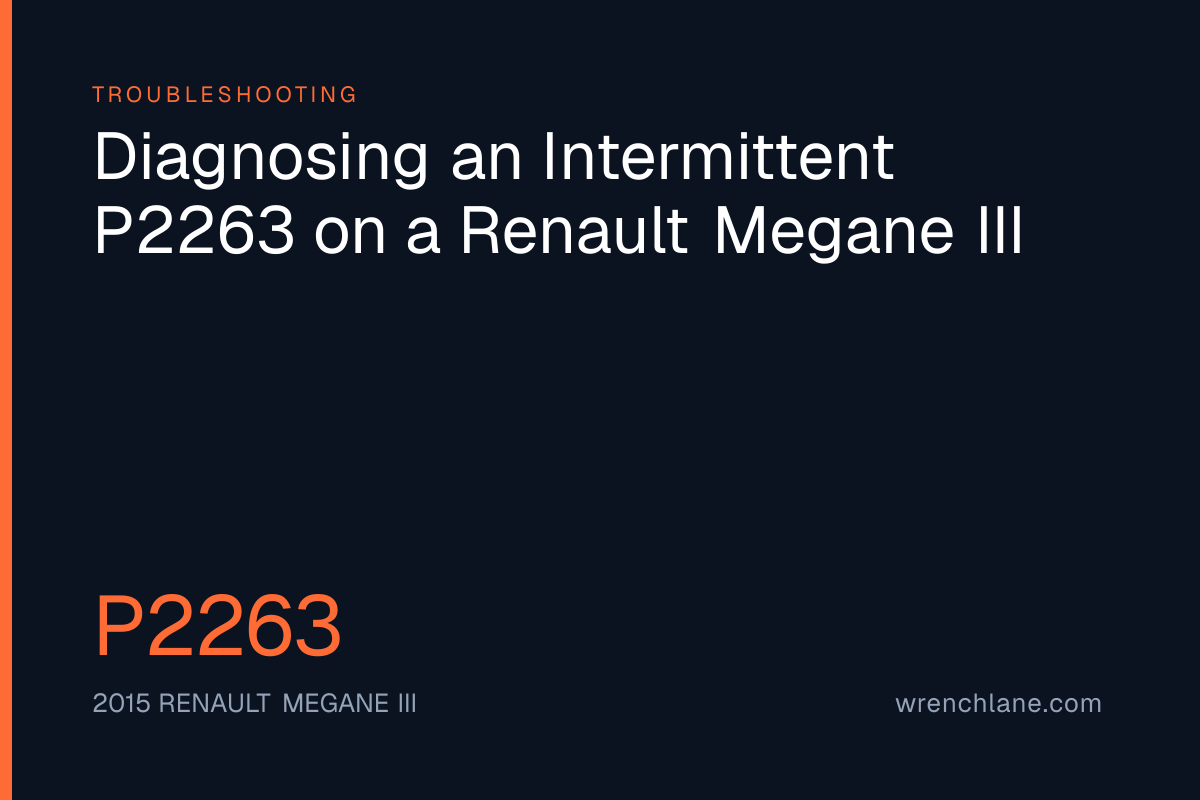 Diagnosing an Intermittent P2263 on a Renault Megane III