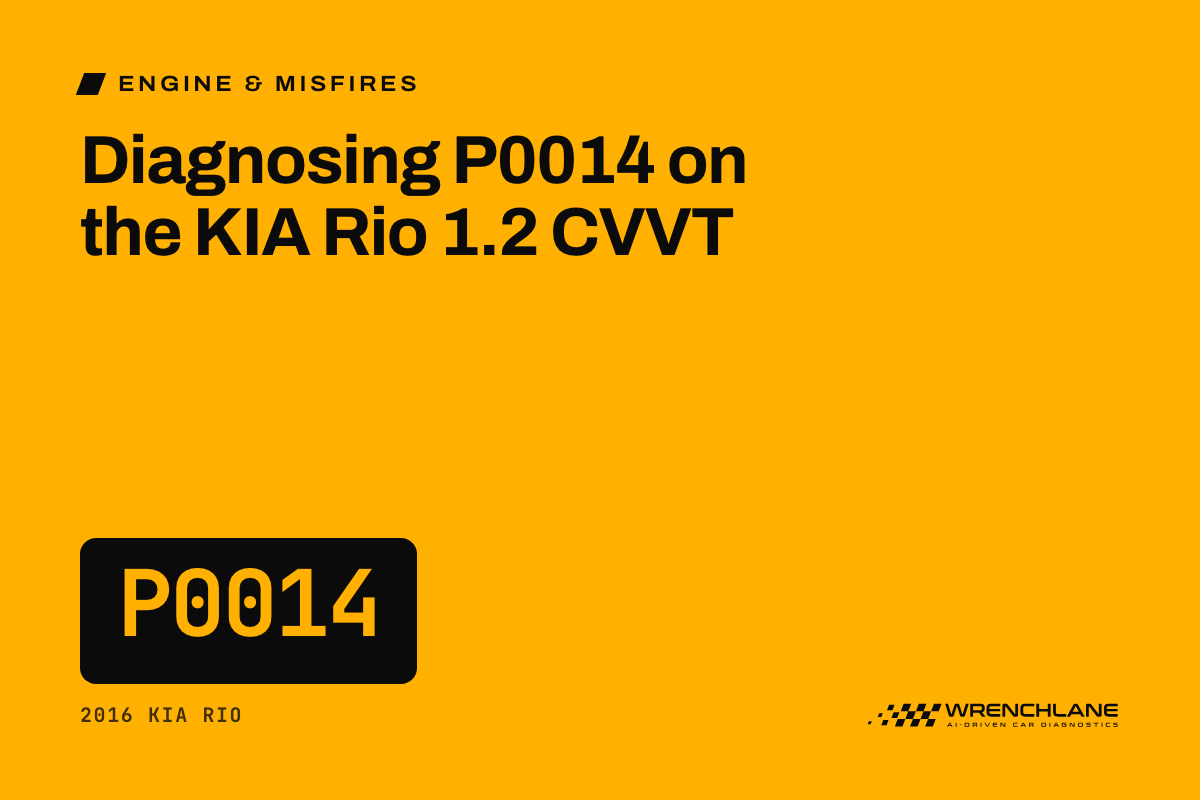 Diagnosing P0014 on the KIA Rio 1.2 CVVT