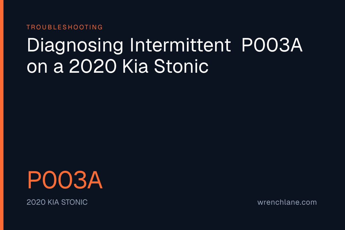 Diagnosing Intermittent P003A on a 2020 Kia Stonic
