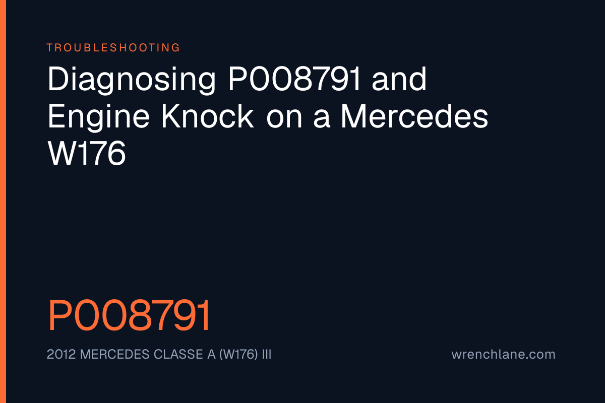 Diagnosing P008791 and Engine Knock on a Mercedes W176