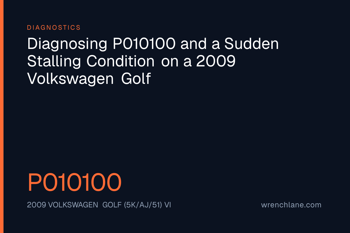 Diagnosing P010100 and a Sudden Stalling Condition on a 2009 Volkswagen Golf