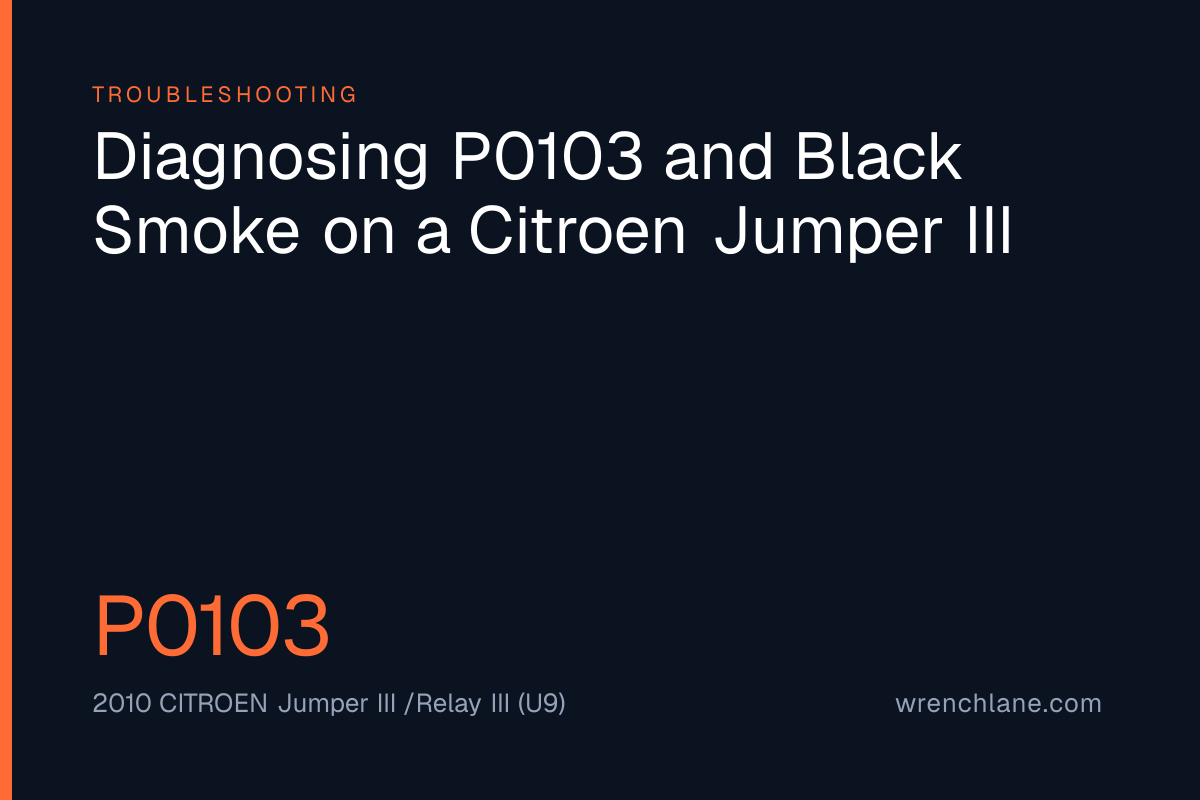 Diagnosing P0103 and Black Smoke on a Citroen Jumper III