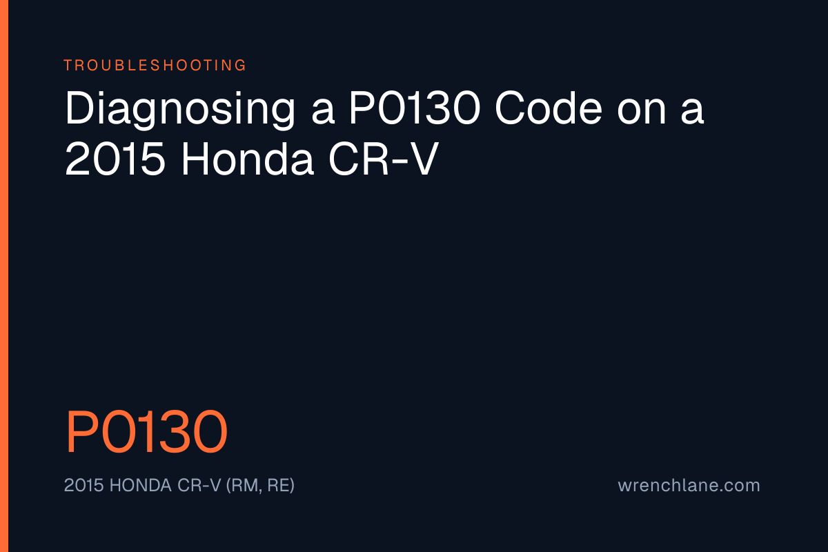 Diagnosing a P0130 Code on a 2015 Honda CR-V