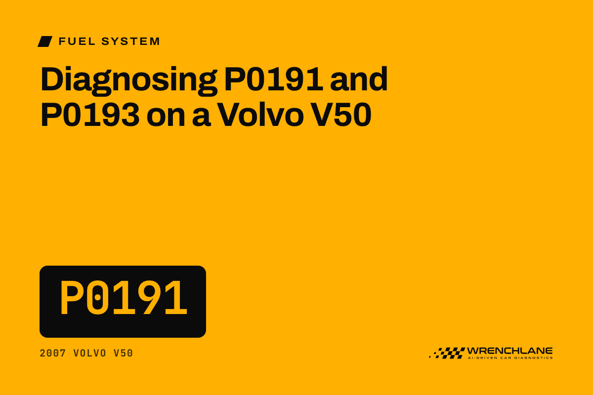 Diagnosing P0191 and P0193 on a Volvo V50