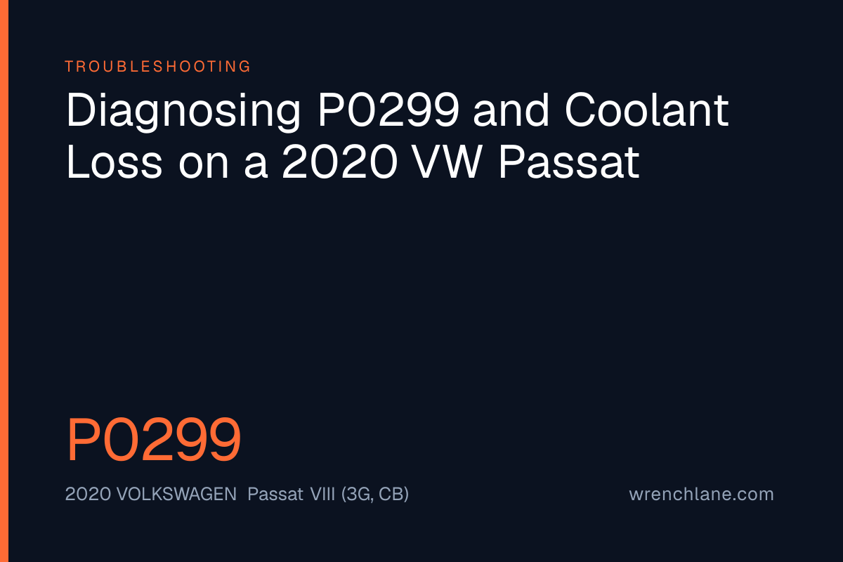Diagnosing P0299 and Coolant Loss on a 2020 VW Passat