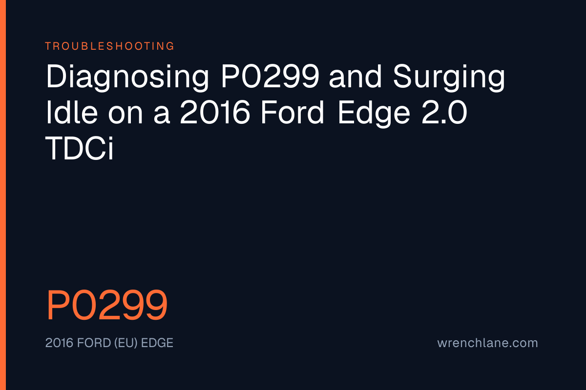 Diagnosing P0299 and Surging Idle on a 2016 Ford Edge 2.0 TDCi