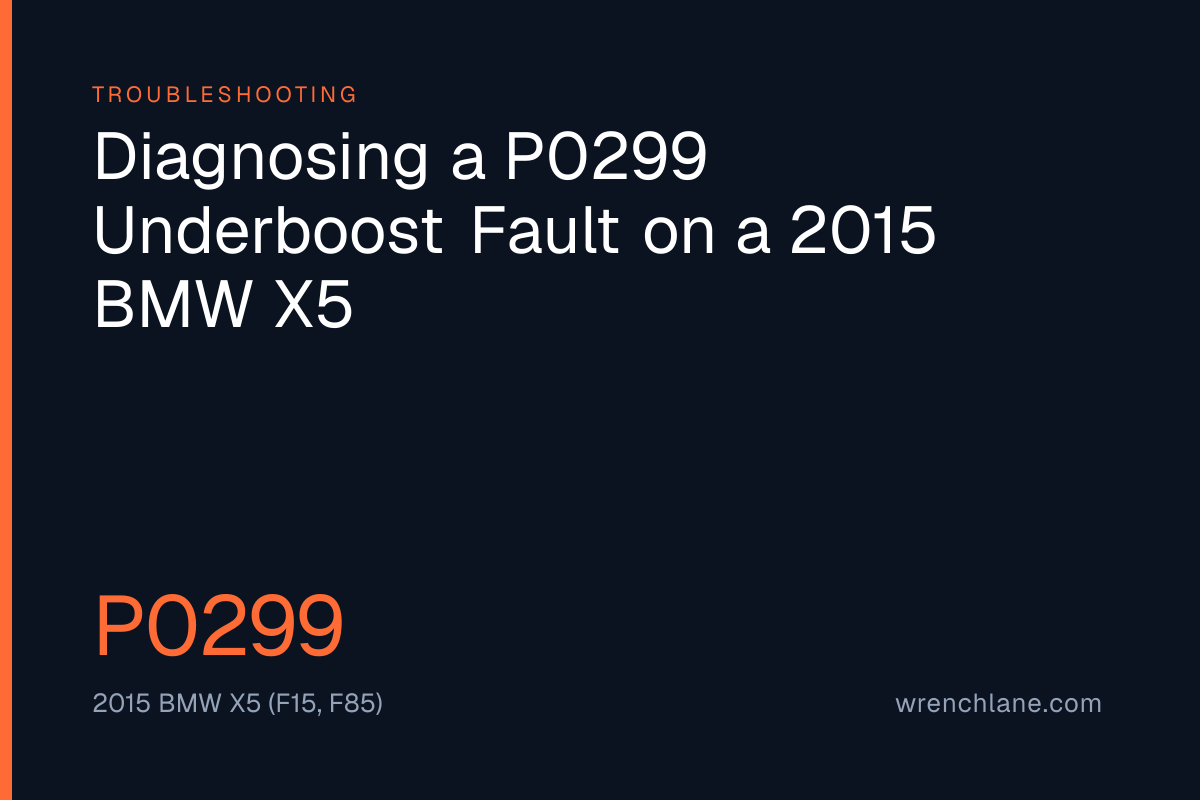 Diagnosing a P0299 Underboost Fault on a 2015 BMW X5