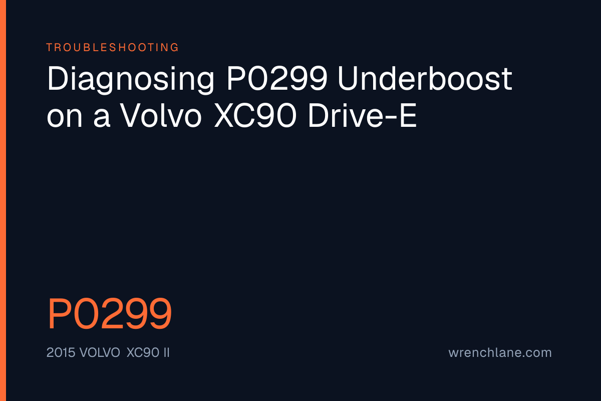 Diagnosing P0299 Underboost on a Volvo XC90 Drive-E