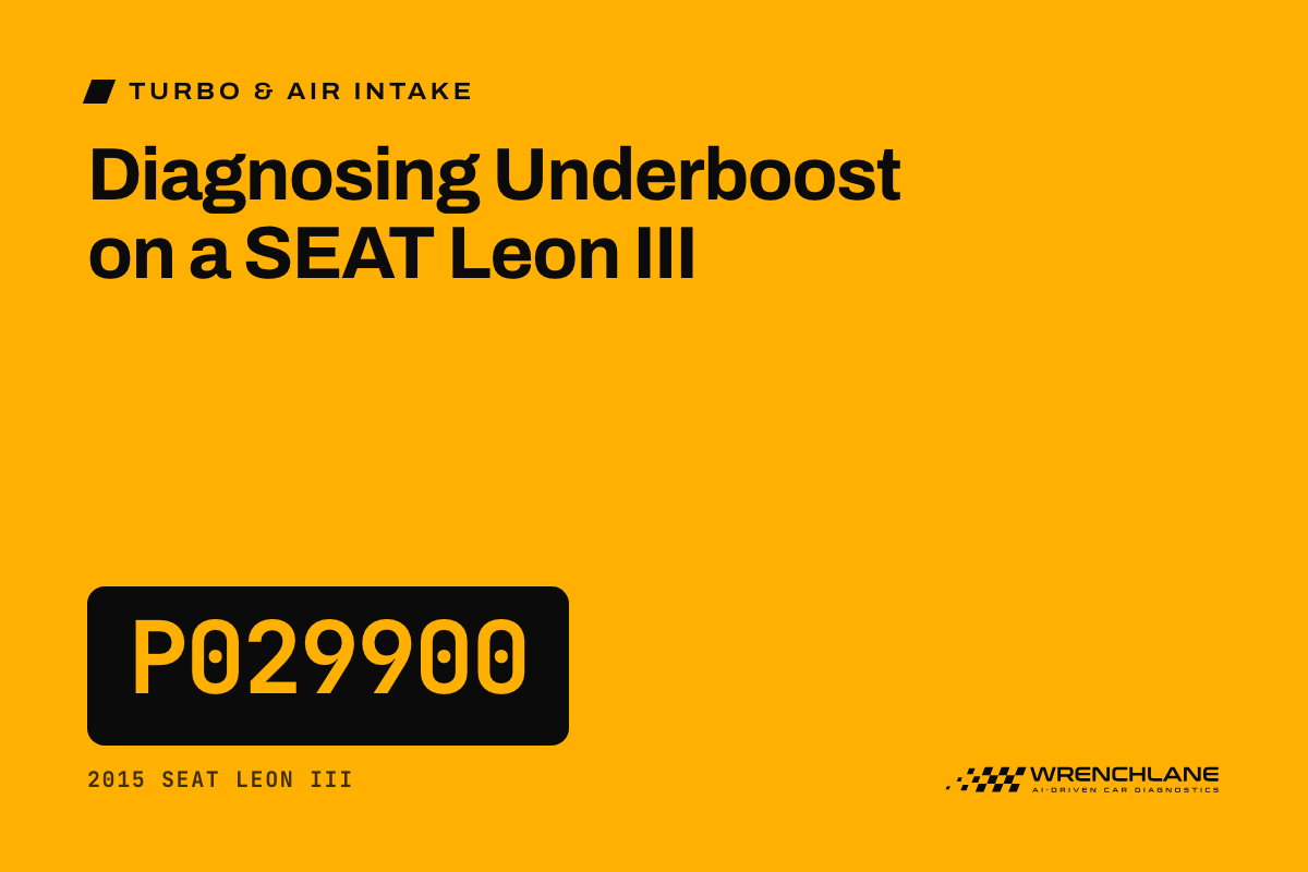 Diagnosing Underboost on a SEAT Leon III
