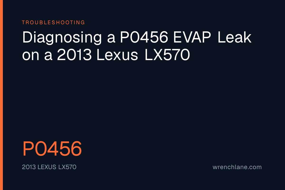 Diagnosing a P0456 EVAP Leak on a 2013 Lexus LX570