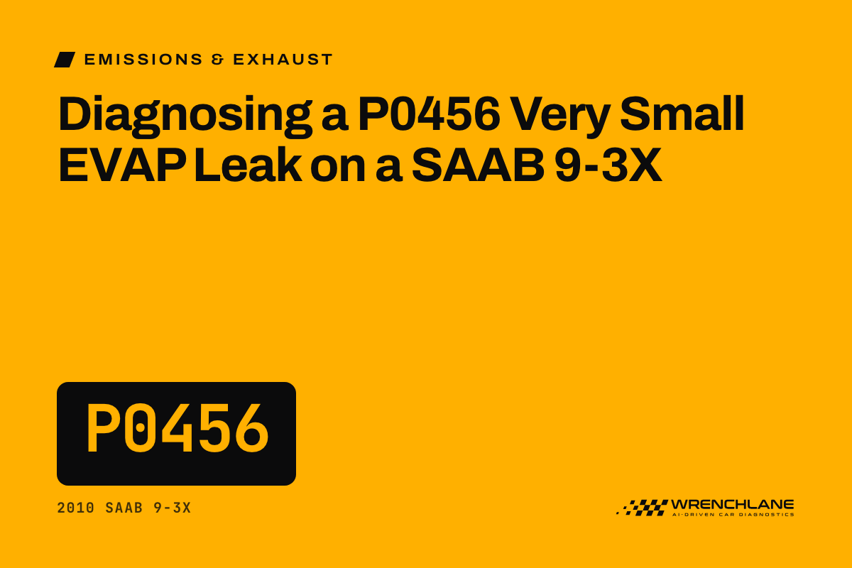 Diagnosing a P0456 Very Small EVAP Leak on a SAAB 9-3X