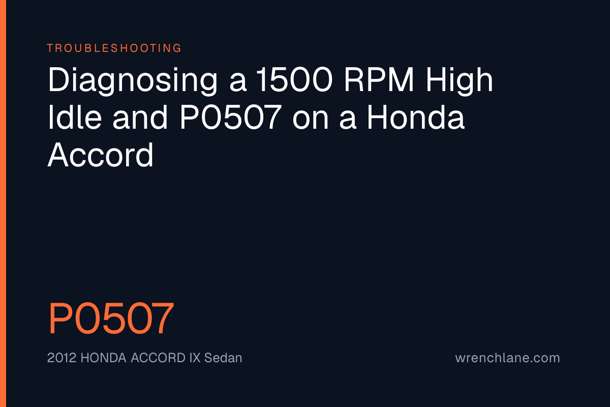 Diagnosing a 1500 RPM High Idle and P0507 on a Honda Accord