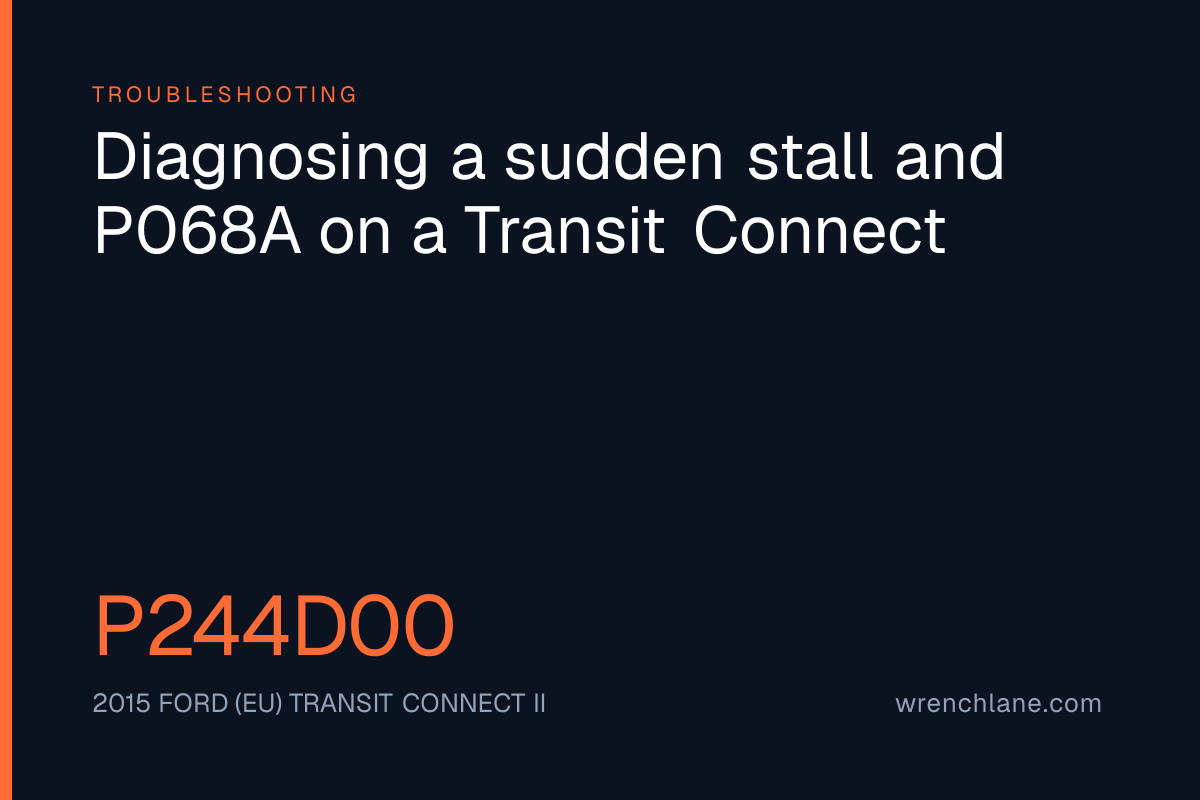 Diagnosing a sudden stall and P068A on a Transit Connect