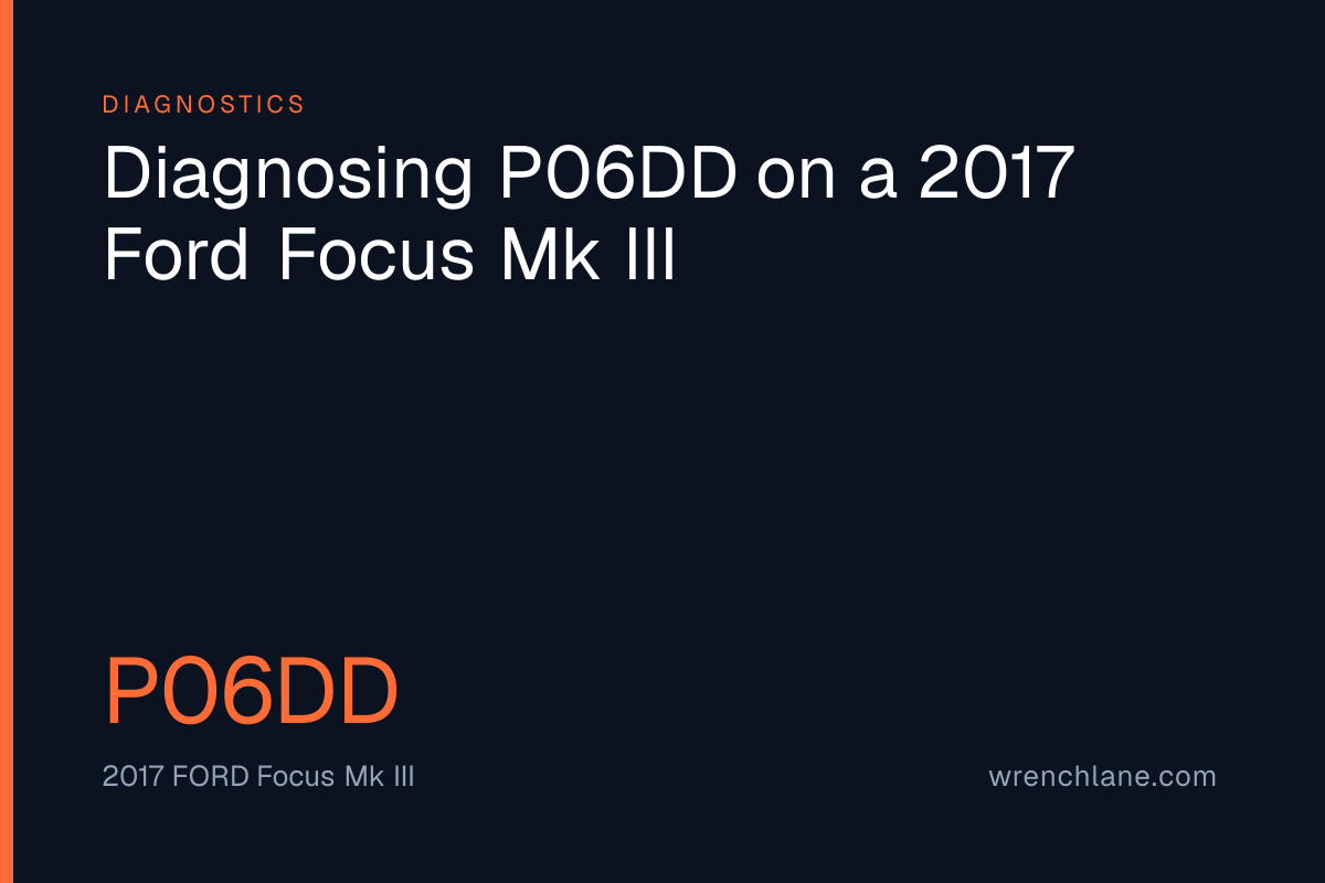 Diagnosing P06DD on a 2017 Ford Focus Mk III