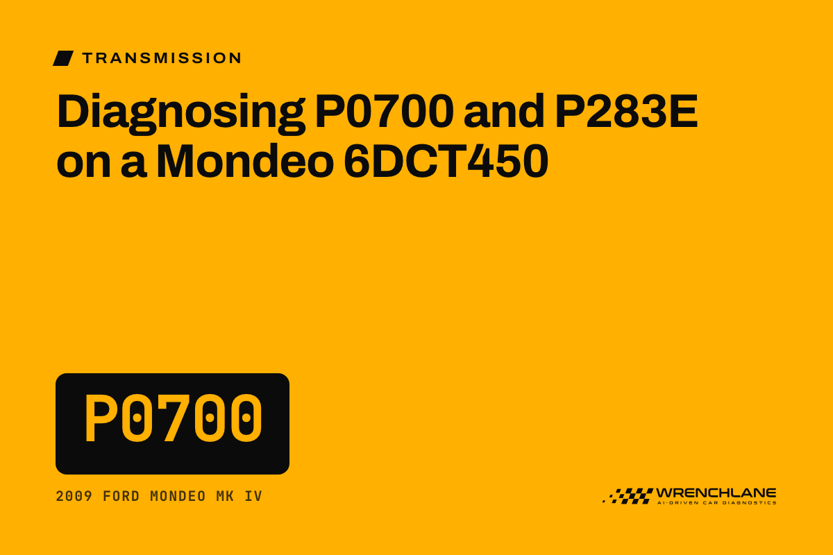 Diagnosing P0700 and P283E on a Mondeo 6DCT450