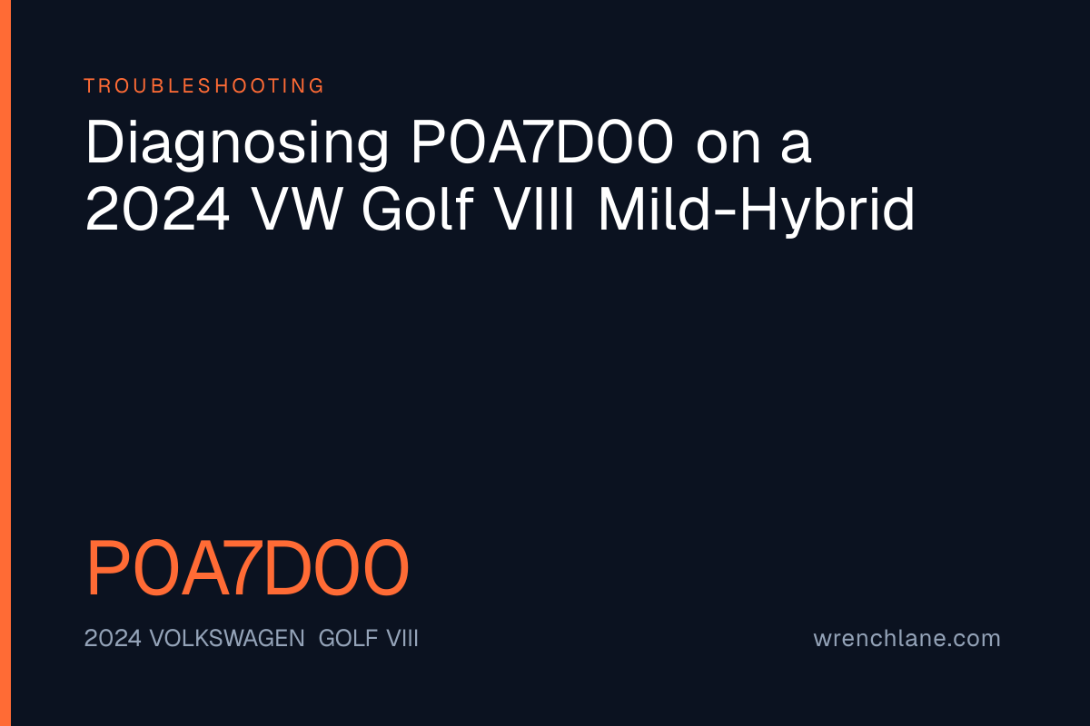 Diagnosing P0A7D00 on a 2024 VW Golf VIII Mild-Hybrid