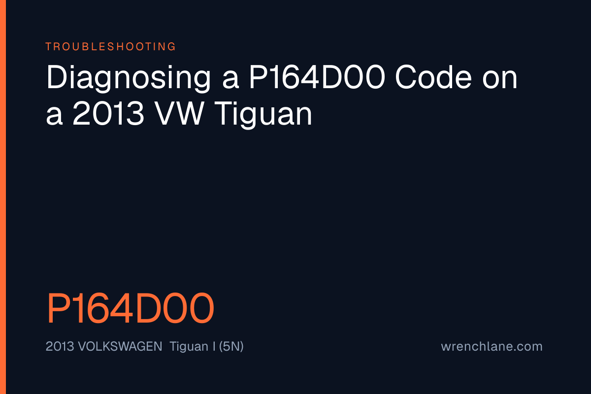 Diagnosing a P164D00 Code on a 2013 VW Tiguan