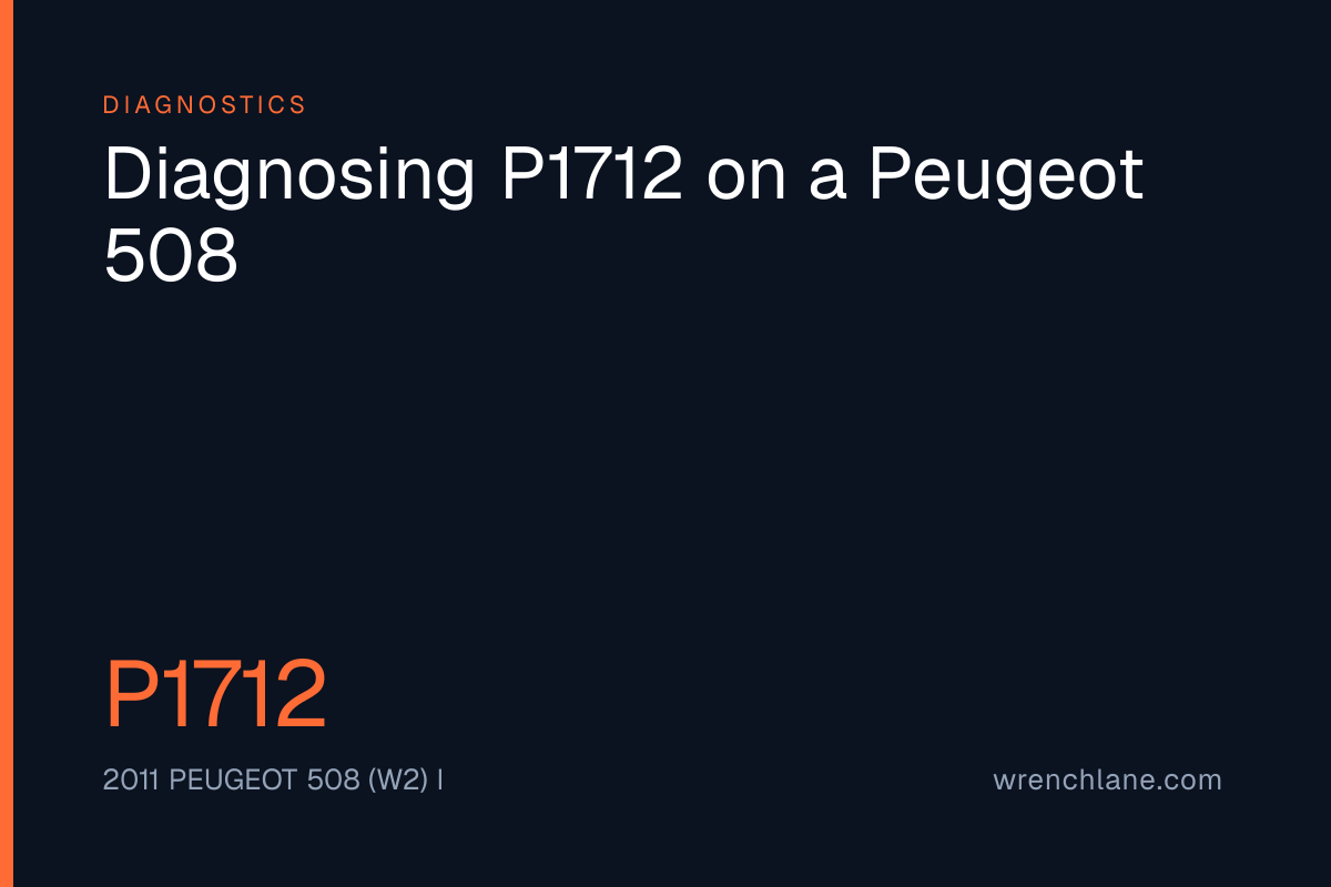 Diagnosing P1712 on a Peugeot 508