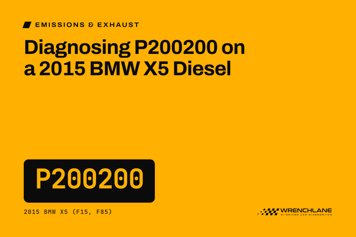 Diagnosing P200200 on a 2015 BMW X5 Diesel