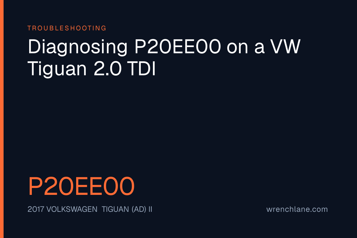 Diagnosing P20EE00 on a VW Tiguan 2.0 TDI