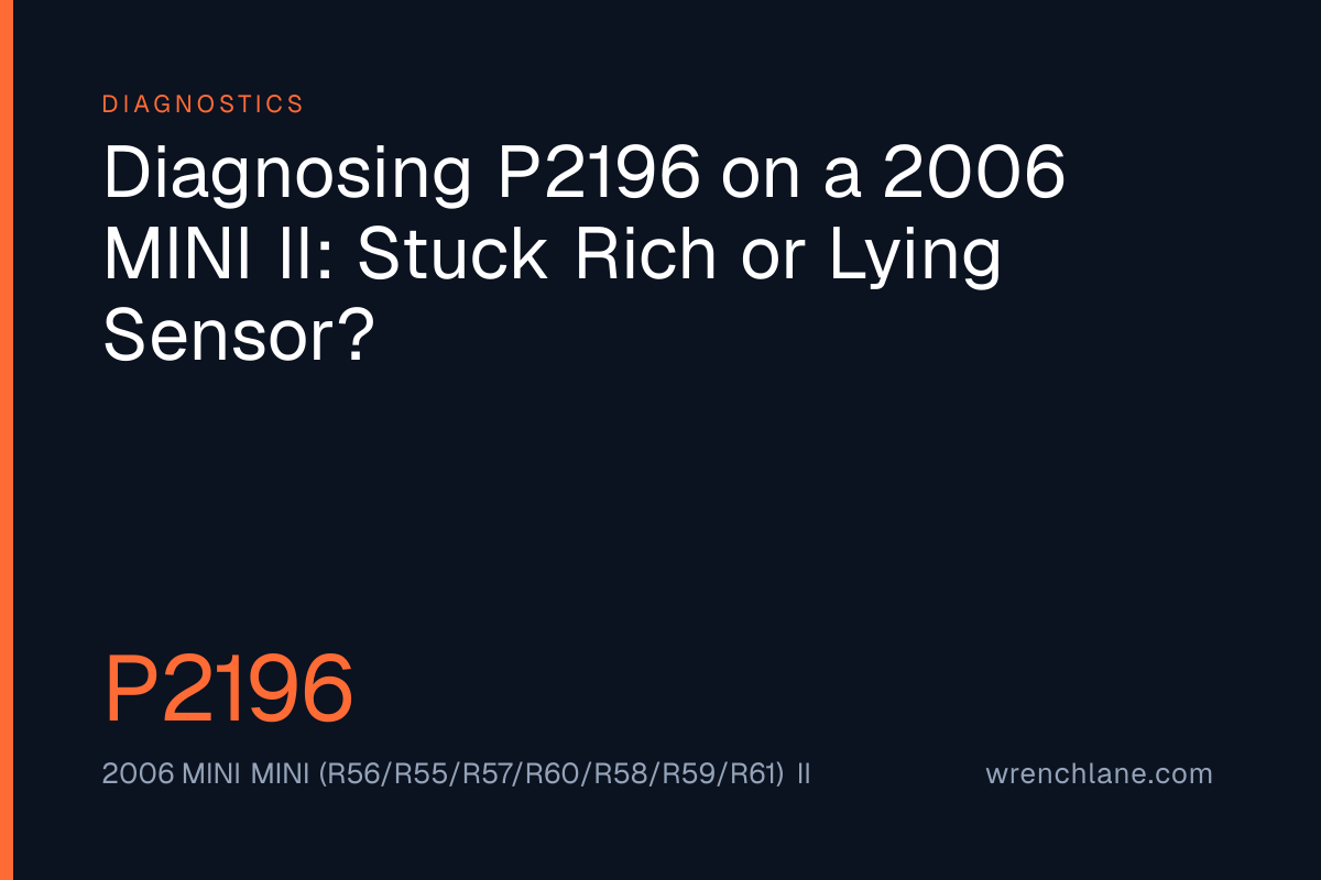 Diagnosing P2196 on a 2006 MINI II: Stuck Rich or Lying Sensor?