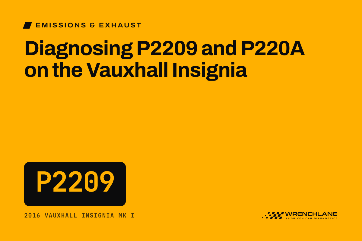 Diagnosing P2209 and P220A on the Vauxhall Insignia