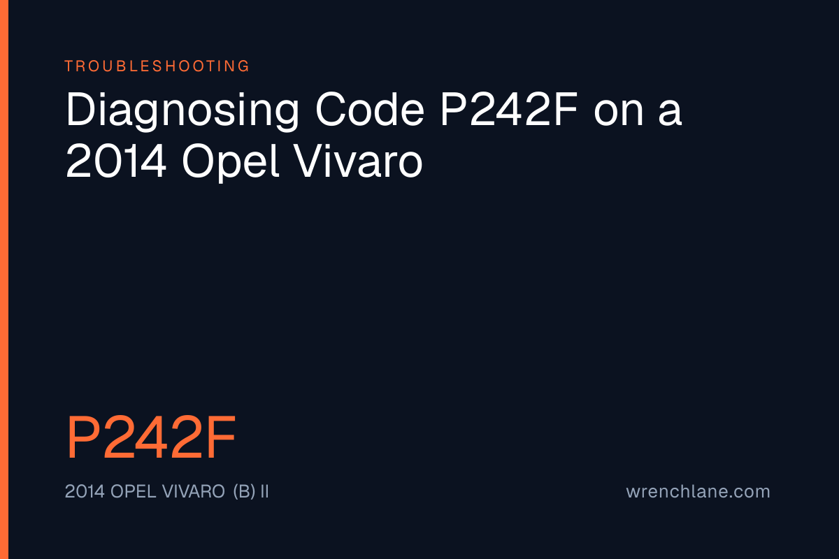 Diagnosing Code P242F on a 2014 Opel Vivaro