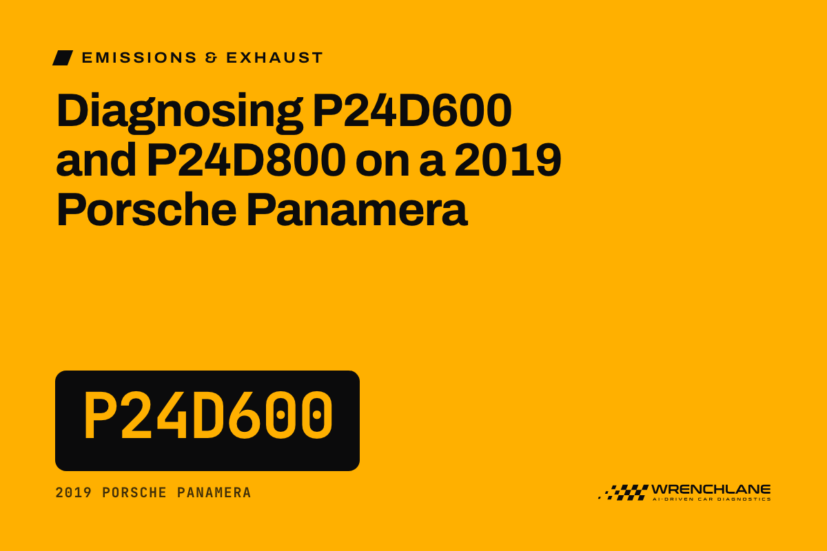 Diagnosing P24D600 and P24D800 on a 2019 Porsche Panamera