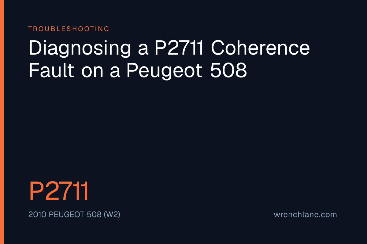 Diagnosing a P2711 Coherence Fault on a Peugeot 508