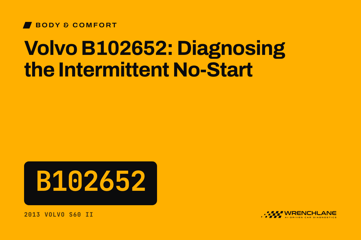 Volvo B102652: Diagnosing the Intermittent No-Start
