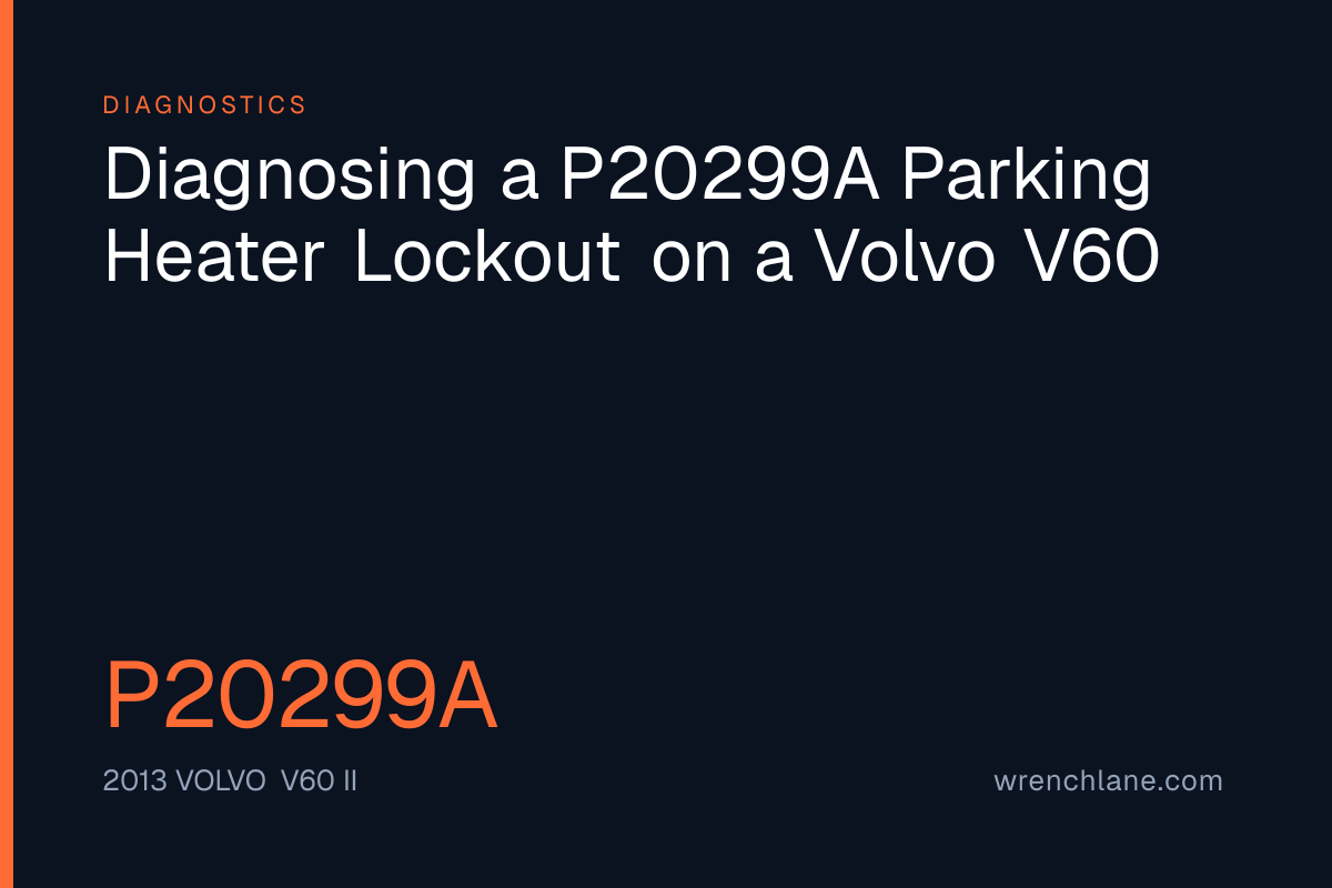 Diagnosing a P20299A Parking Heater Lockout on a Volvo V60