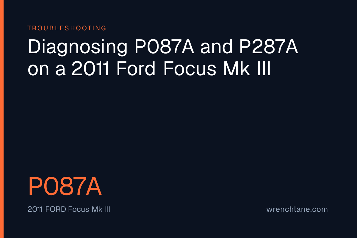 Diagnosing P087A and P287A on a 2011 Ford Focus Mk III