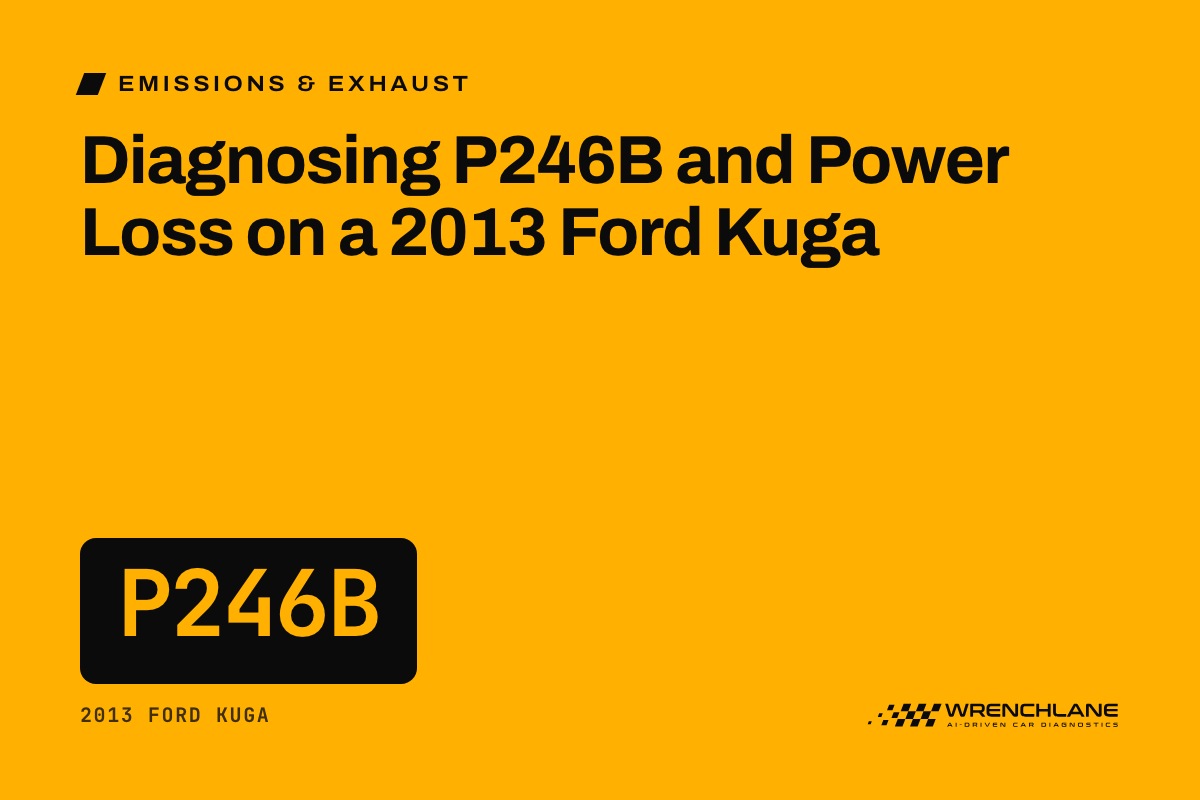 Diagnosing P246B and Power Loss on a 2013 Ford Kuga
