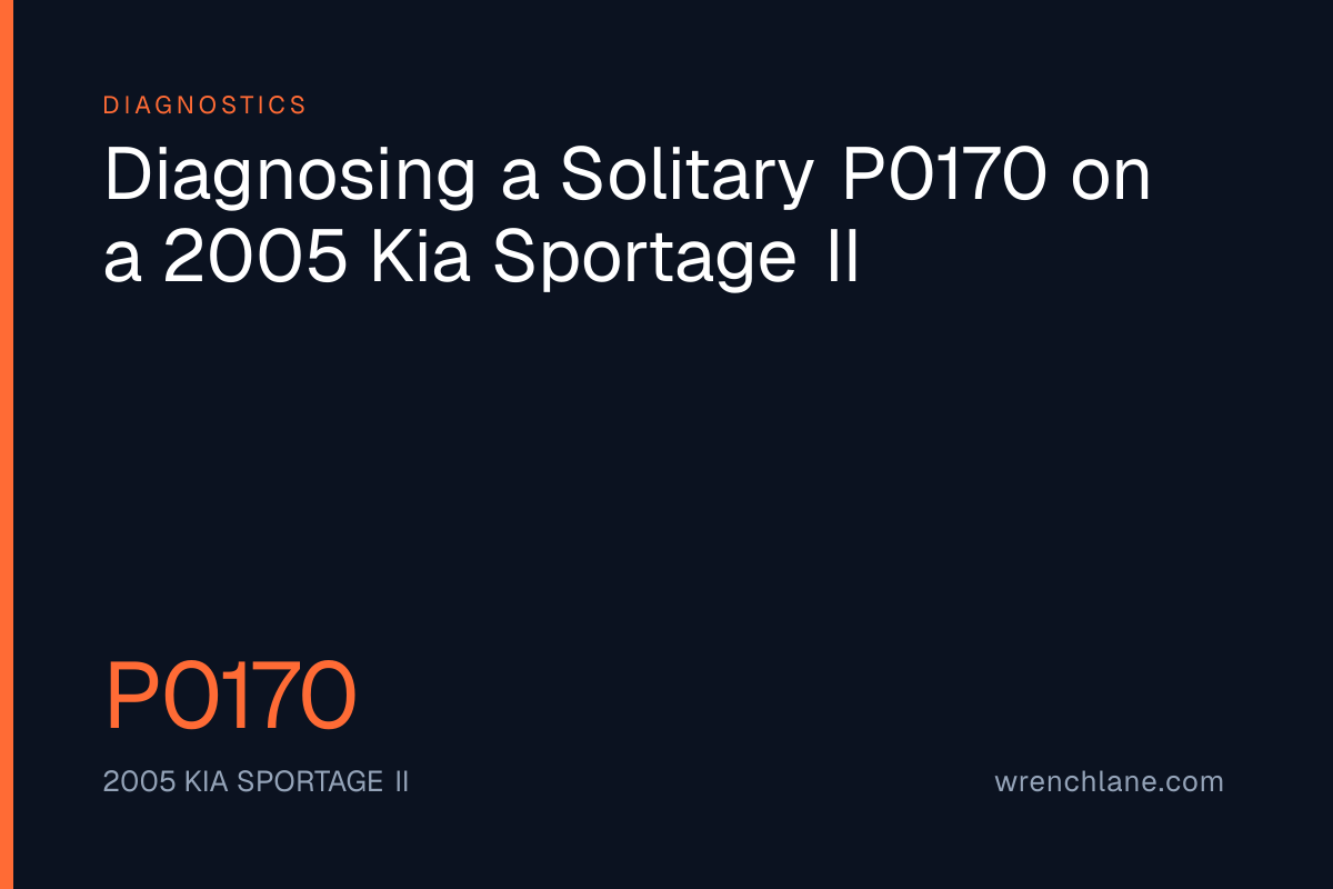 Diagnosing a Solitary P0170 on a 2005 Kia Sportage II