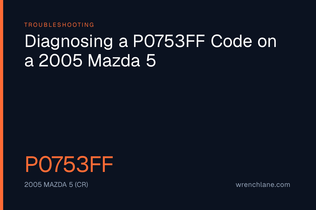 Diagnosing a P0753FF Code on a 2005 Mazda 5