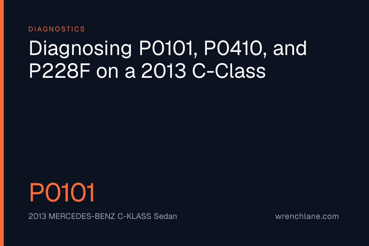 Diagnosing P0101, P0410, and P228F on a 2013 C-Class