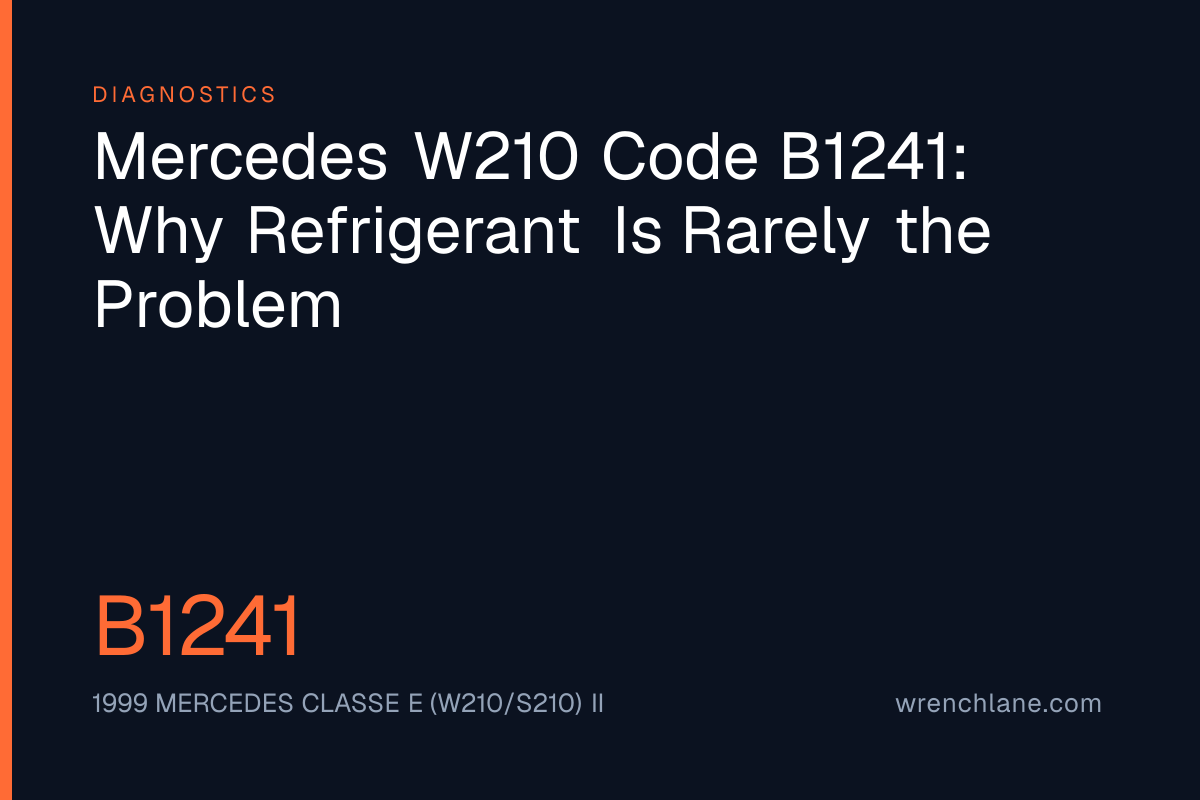 Mercedes W210 Code B1241: Why Refrigerant Is Rarely the Problem