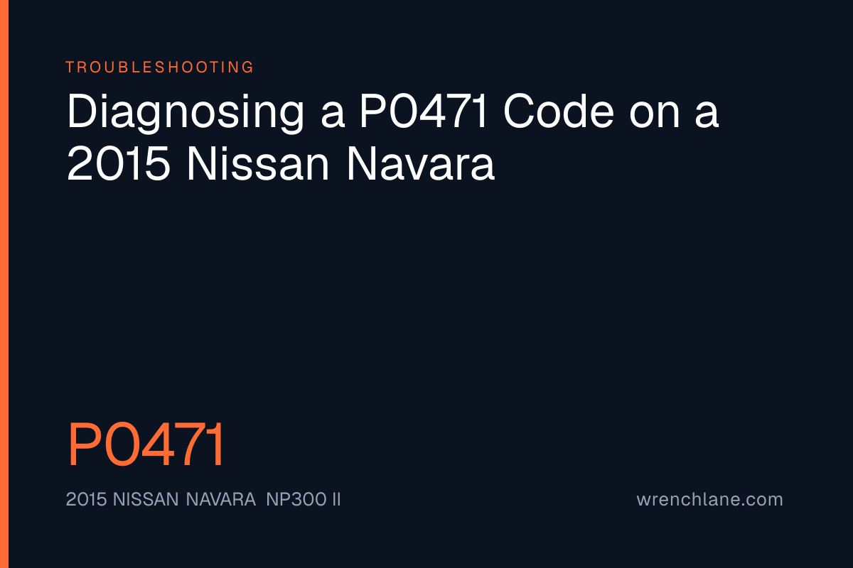 Diagnosing a P0471 Code on a 2015 Nissan Navara