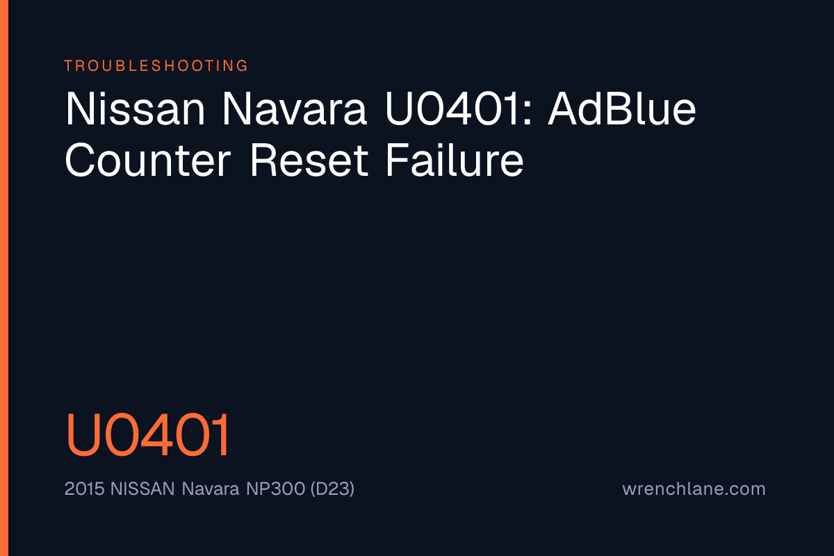 Nissan Navara U0401: AdBlue Counter Reset Failure