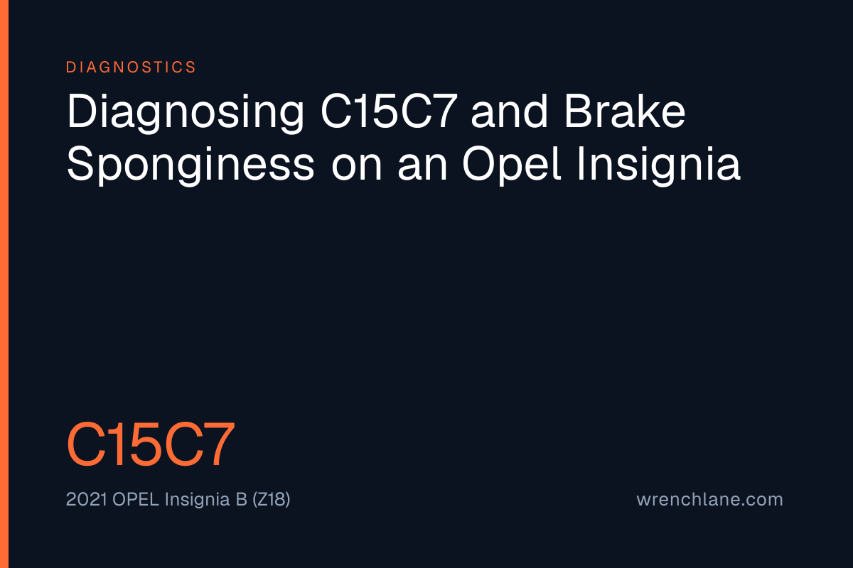 Diagnosing C15C7 and Brake Sponginess on an Opel Insignia