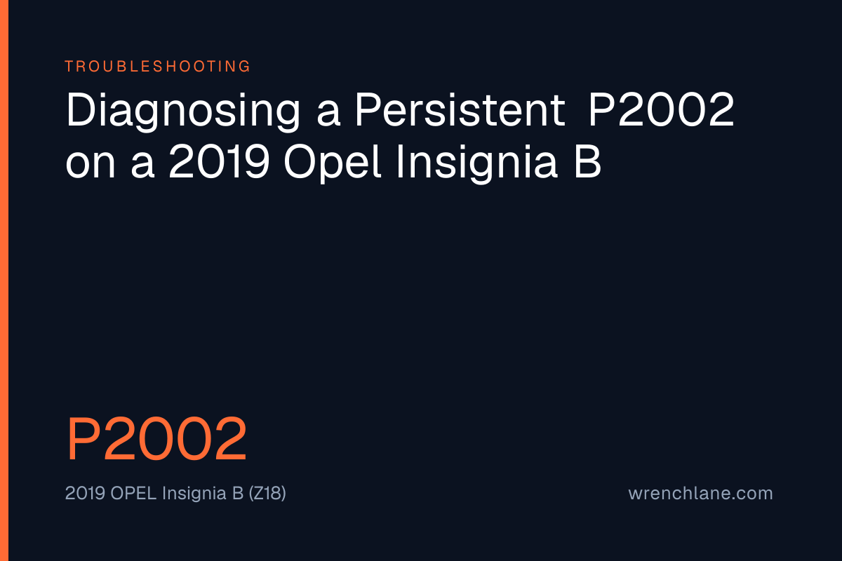 Diagnosing a Persistent P2002 on a 2019 Opel Insignia B